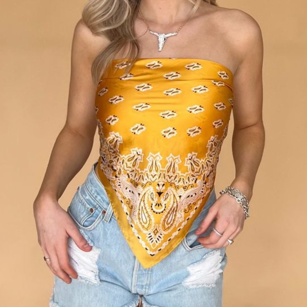 Gold Bandana Scarf 104